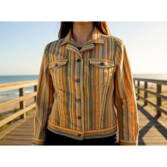 Vintage Evan Picone Striped Jacket. Size 12. - Picture 1 of 6